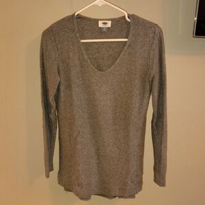 Old Navy Heather Gray Long Sleeve Sweater